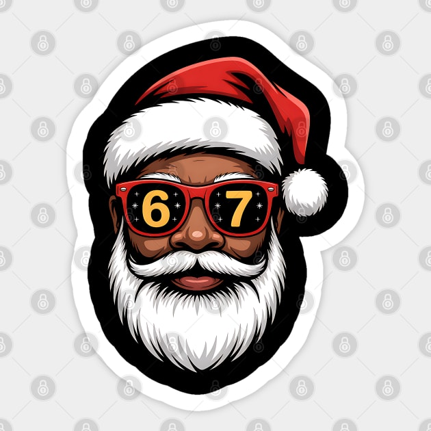 67 Santa,  67 Mene,  Funny Black Santa Sticker by UrbanLifeApparel
